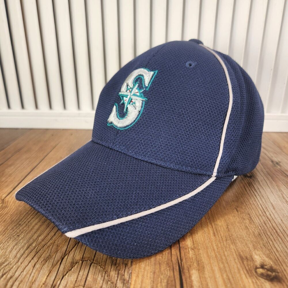 VTG Seattle Mariners Melonwear Hat Cap Strap Back Blue Jersey MLB Baseball Sport